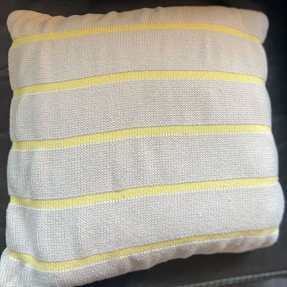 16” Southern Tide Bayside Knit Yellow Stripe Throw Pillow EPC - Picture 4 of 7
